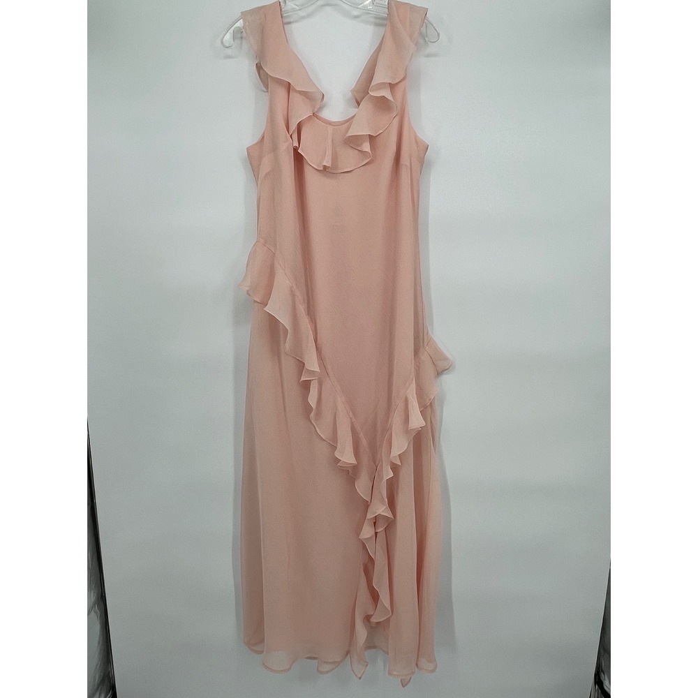 A New Day Womens Light Pink Ruffle Sleeveless Maxi Dress Size L NWT